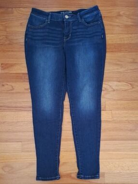 Maurices Skinny Mid Rise Jeans Stretchy Jeans Women L Large 12 14 Dark Denim
